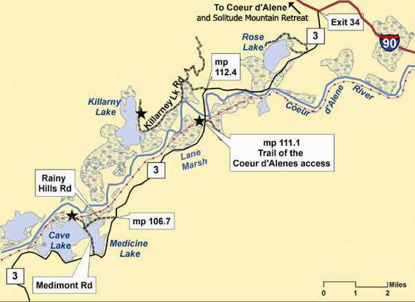 Idaho chain lakes kayak area loop